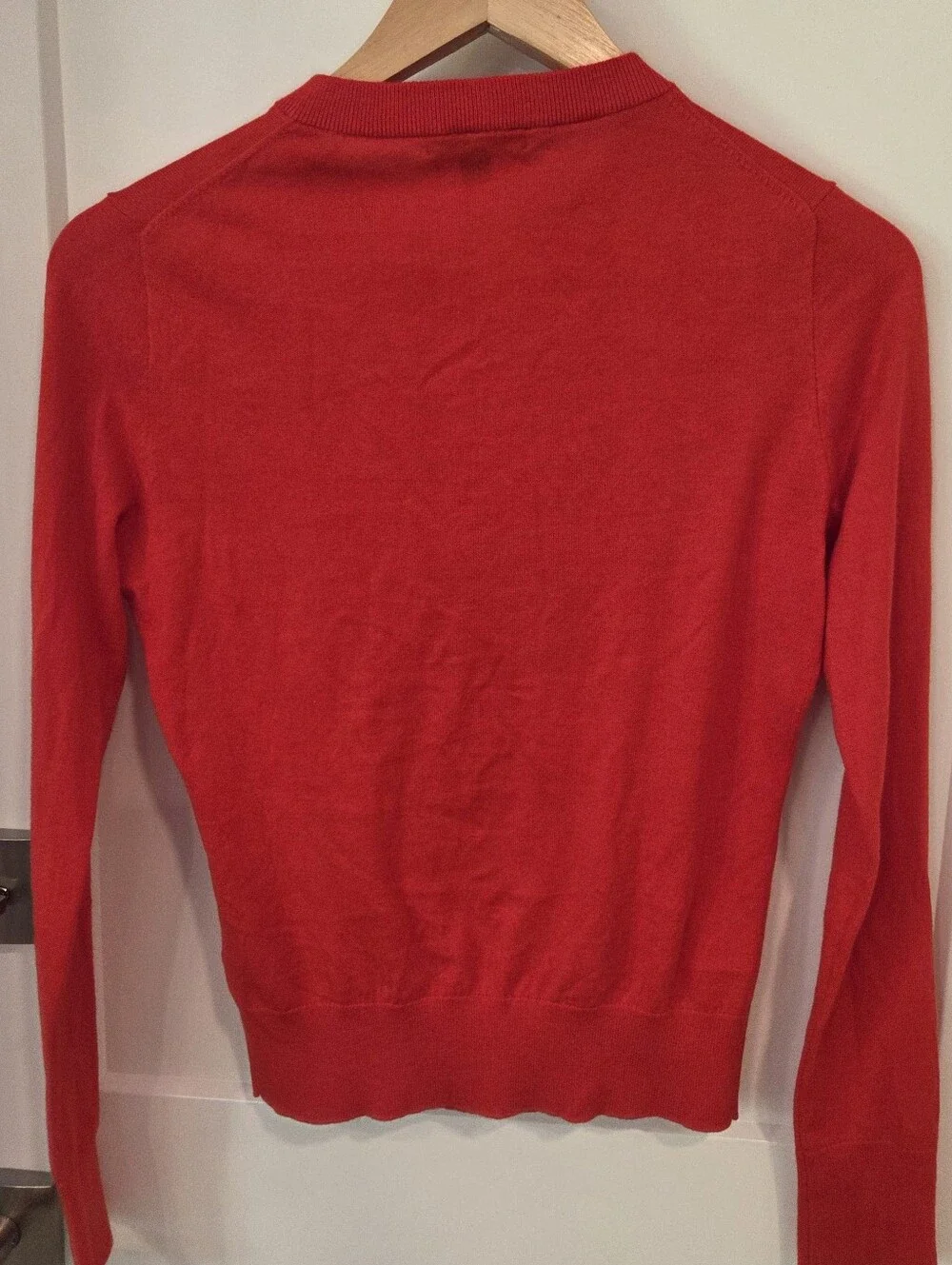 J.Crew Cardigan XS Red Cotton Button Front Preppy Classiccore Minimalist